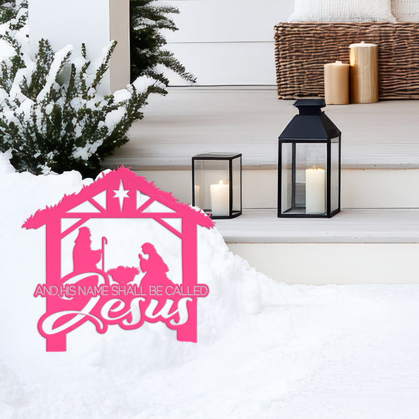 Religious Christmas Yard Stake - Seasonal Metal Nativity Lawn Art - Charming Holiday Decoration - Manger Scene Display - Christian Decor