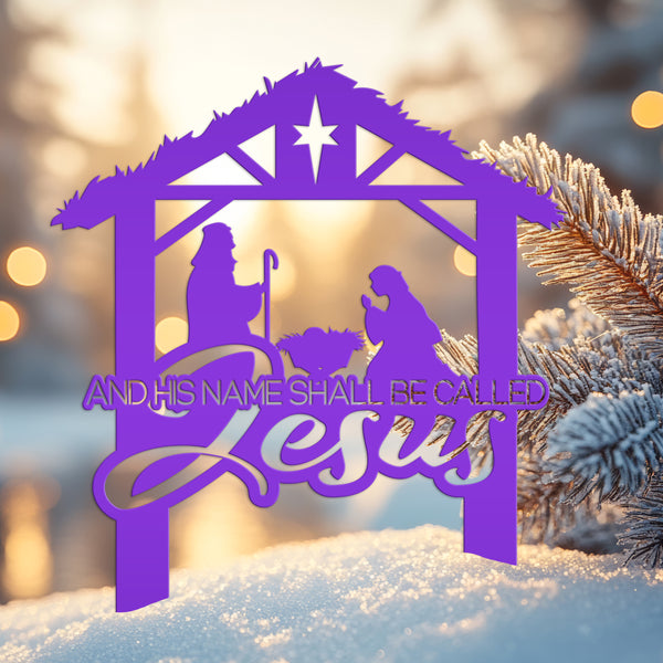 Religious Christmas Yard Stake - Seasonal Metal Nativity Lawn Art - Charming Holiday Decoration - Manger Scene Display - Christian Decor