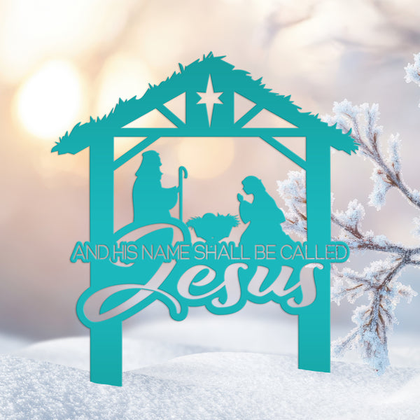 Religious Christmas Yard Stake - Seasonal Metal Nativity Lawn Art - Charming Holiday Decoration - Manger Scene Display - Christian Decor