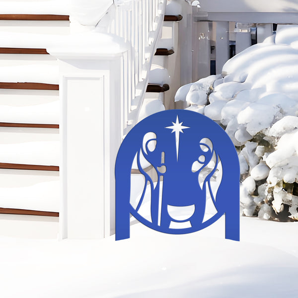 Outdoor Metal Nativity Yard Stake - Christmas Decor