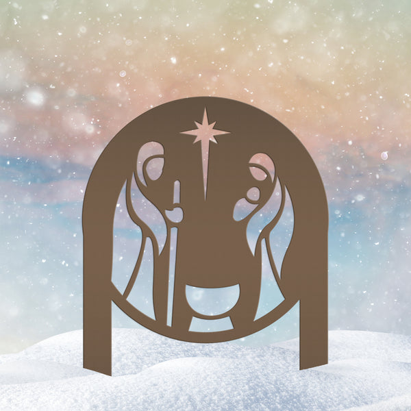 Outdoor Metal Nativity Yard Stake - Christmas Decor