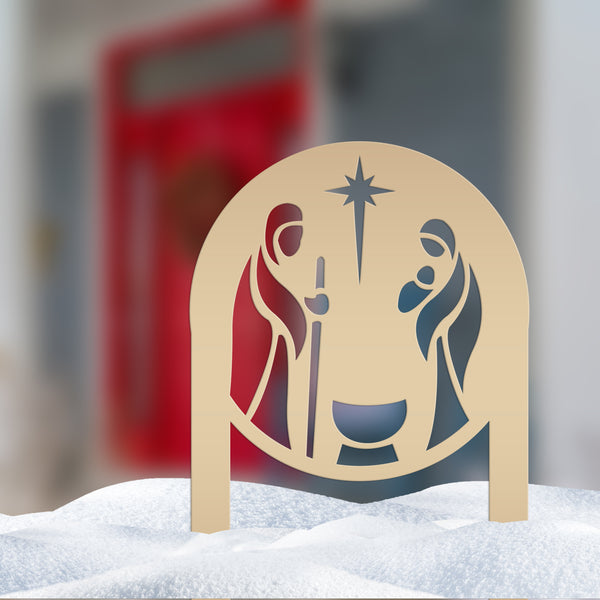 Outdoor Metal Nativity Yard Stake - Christmas Decor