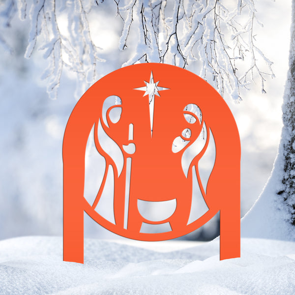 Outdoor Metal Nativity Yard Stake - Christmas Decor