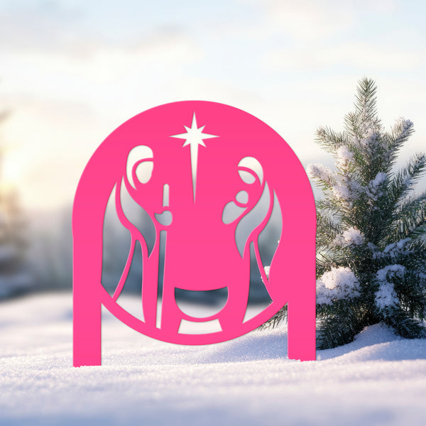 Outdoor Metal Nativity Yard Stake - Christmas Decor