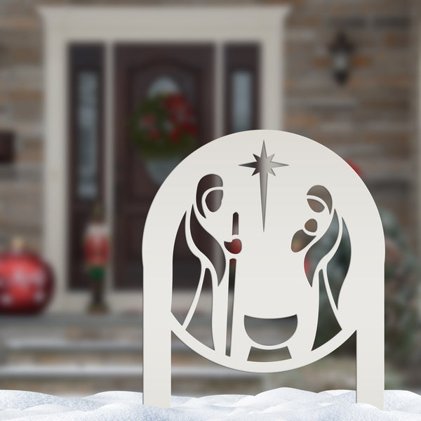 Outdoor Metal Nativity Yard Stake - Christmas Decor