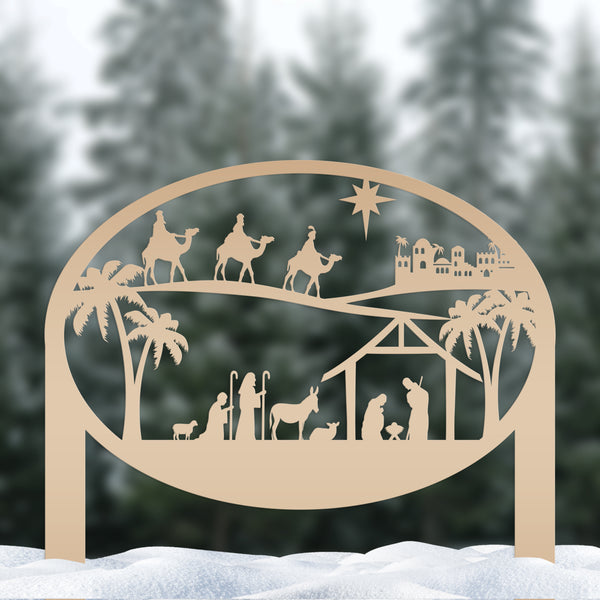 Christmas Nativity Metal Yard Stake , Christian Yard Decor, Holiday Decor