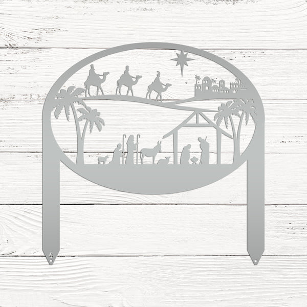 Christmas Nativity Metal Yard Stake , Christian Yard Decor, Holiday Decor