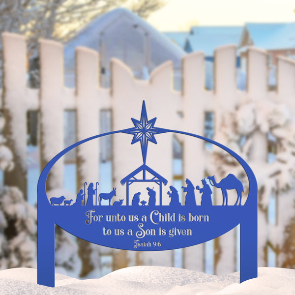 Metal Nativity Yard Sign, Outdoor Christmas Decor, Front Lawn Manger Scene
