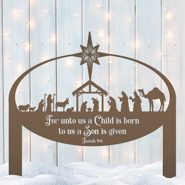 Metal Nativity Yard Sign, Outdoor Christmas Decor, Front Lawn Manger Scene