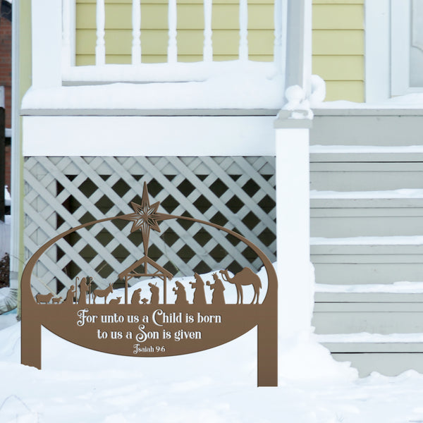 Metal Nativity Yard Sign, Outdoor Christmas Decor, Front Lawn Manger Scene