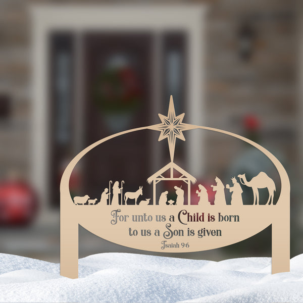 Metal Nativity Yard Sign, Outdoor Christmas Decor, Front Lawn Manger Scene