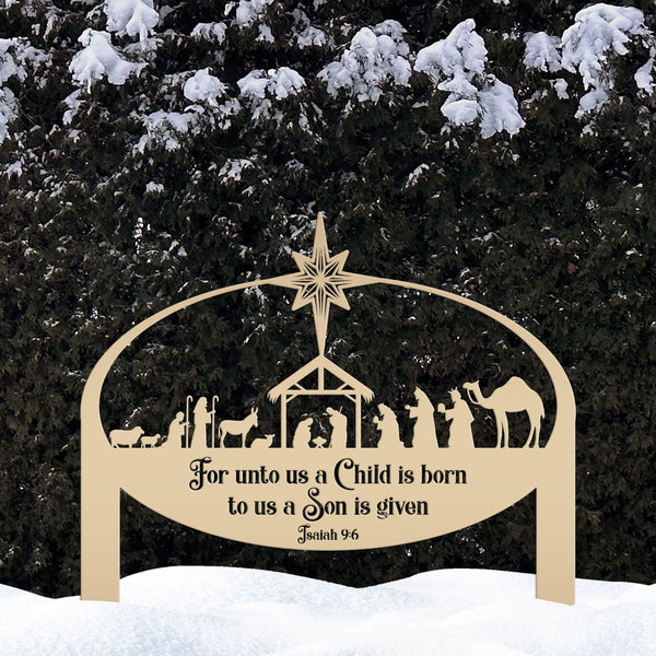 Metal Nativity Yard Sign, Outdoor Christmas Decor, Front Lawn Manger Scene