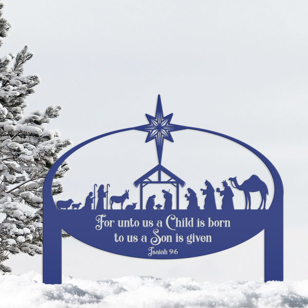 Metal Nativity Yard Sign, Outdoor Christmas Decor, Front Lawn Manger Scene