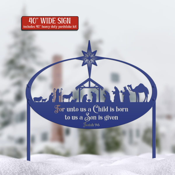 Metal Nativity Yard Sign, Outdoor Christmas Decor, Front Lawn Manger Scene