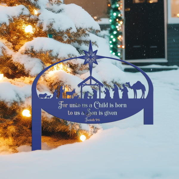 Metal Nativity Yard Sign, Outdoor Christmas Decor, Front Lawn Manger Scene