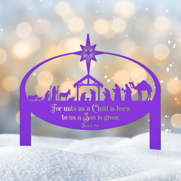 Metal Nativity Yard Sign, Outdoor Christmas Decor, Front Lawn Manger Scene