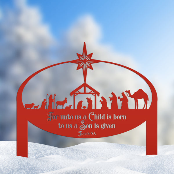 Metal Nativity Yard Sign, Outdoor Christmas Decor, Front Lawn Manger Scene