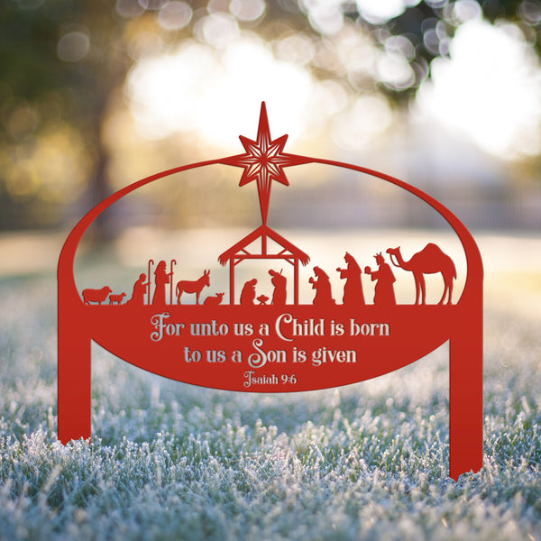 Metal Nativity Yard Sign, Outdoor Christmas Decor, Front Lawn Manger Scene