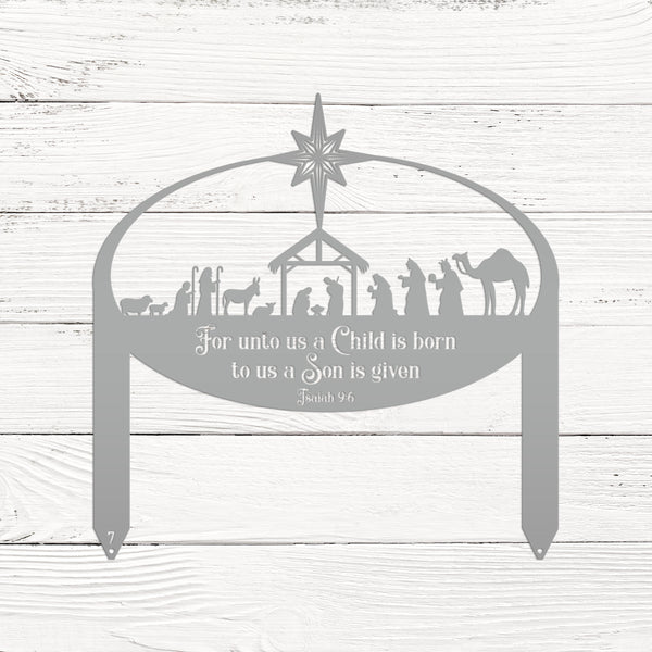 Metal Nativity Yard Sign, Outdoor Christmas Decor, Front Lawn Manger Scene