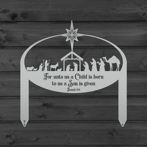 Metal Nativity Yard Sign, Outdoor Christmas Decor, Front Lawn Manger Scene