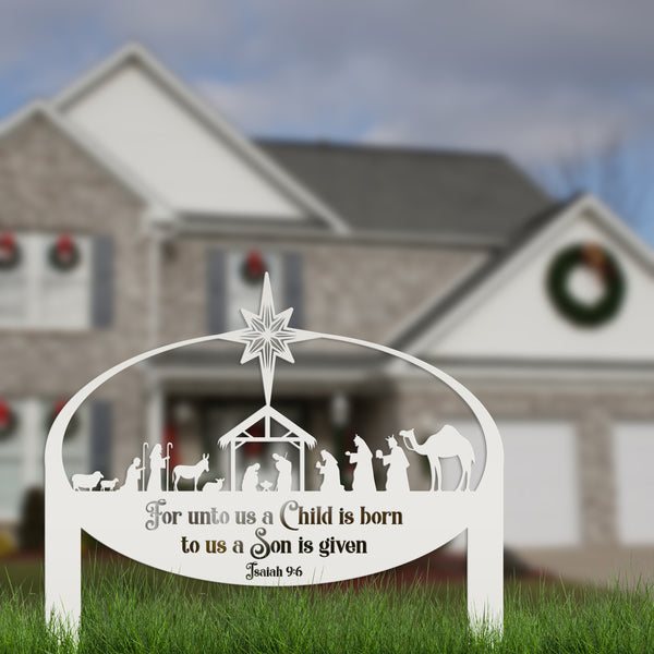 Metal Nativity Yard Sign, Outdoor Christmas Decor, Front Lawn Manger Scene
