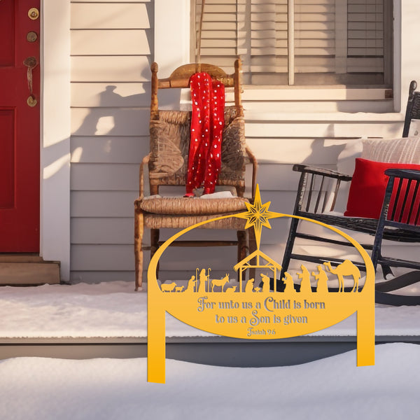 Metal Nativity Yard Sign, Outdoor Christmas Decor, Front Lawn Manger Scene