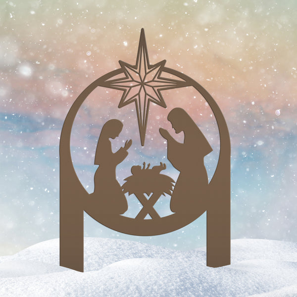 Outdoor Christmas Nativity Metal Yard Stake, Christian Decor, Front Yard Christmas Decorations