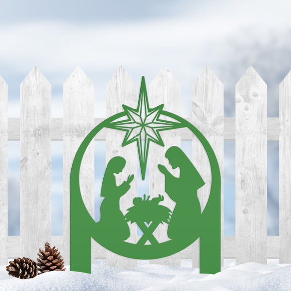 Outdoor Christmas Nativity Metal Yard Stake, Christian Decor