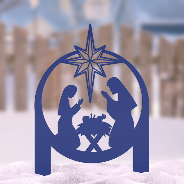 Outdoor Christmas Nativity Metal Yard Stake, Christian Decor, Front Yard Christmas Decorations