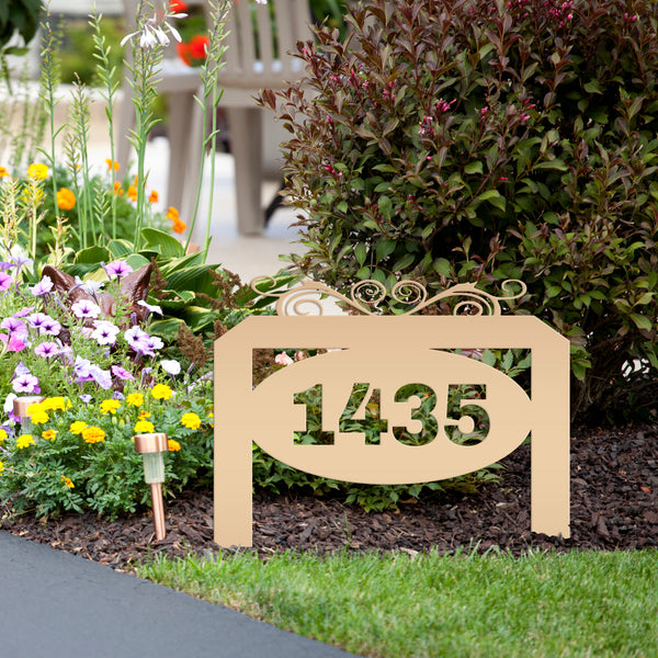 Personalized Oval Address Yard Stake Sign, Business Sign Yard Stake, Yard Sign for Business Front, Yard Sign for Home Address