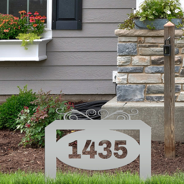 Personalized Oval Address Yard Stake Sign, Business Sign Yard Stake, Yard Sign for Business Front, Yard Sign for Home Address