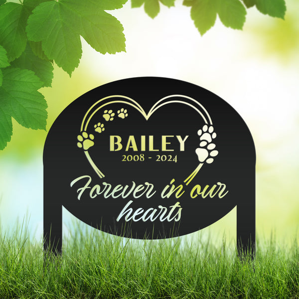 Customizable Metal Pet Remembrance Stake - Tribute for Beloved Pet - Sympathy Gift for Dog Lover - Unique Cat Memorial - Celebration of Life