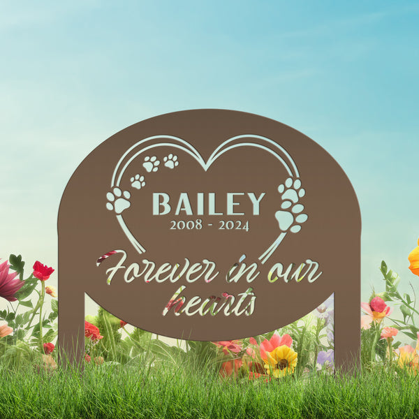 Customizable Metal Pet Remembrance Stake - Tribute for Beloved Pet - Sympathy Gift for Dog Lover - Unique Cat Memorial - Celebration of Life