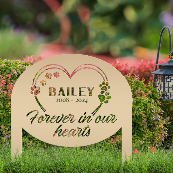 Customizable Metal Pet Remembrance Stake - Tribute for Beloved Pet - Sympathy Gift for Dog Lover - Unique Cat Memorial - Celebration of Life