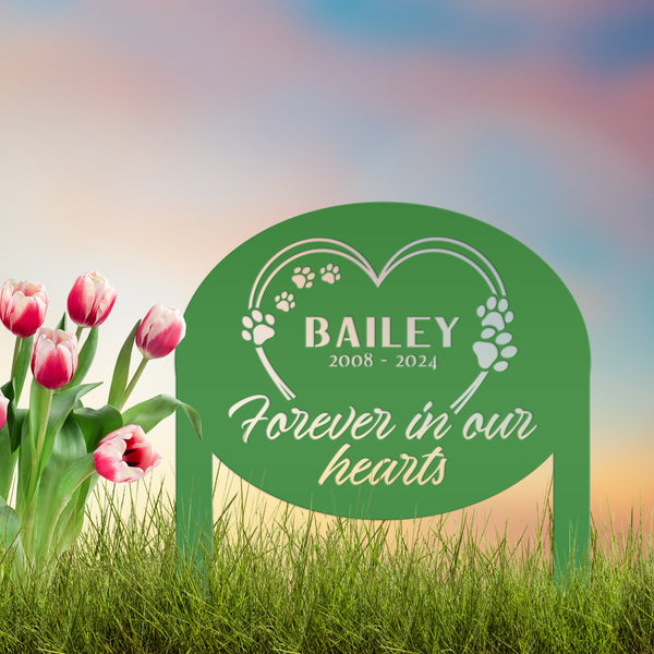 Customizable Metal Pet Remembrance Stake - Tribute for Beloved Pet - Sympathy Gift for Dog Lover - Unique Cat Memorial - Celebration of Life