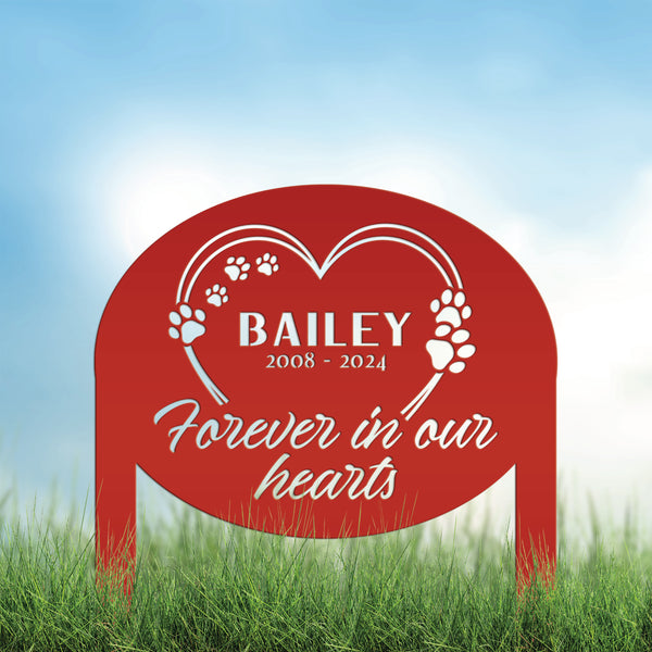 Customizable Metal Pet Remembrance Stake - Tribute for Beloved Pet - Sympathy Gift for Dog Lover - Unique Cat Memorial - Celebration of Life