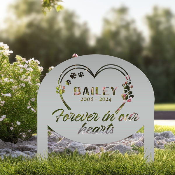 Customizable Metal Pet Remembrance Stake - Tribute for Beloved Pet - Sympathy Gift for Dog Lover - Unique Cat Memorial - Celebration of Life