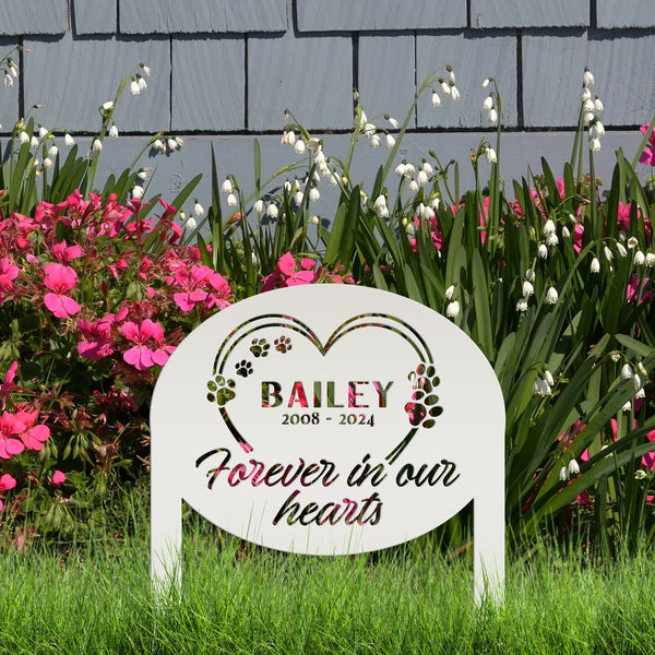 Customizable Metal Pet Remembrance Stake - Tribute for Beloved Pet - Sympathy Gift for Dog Lover - Unique Cat Memorial - Celebration of Life
