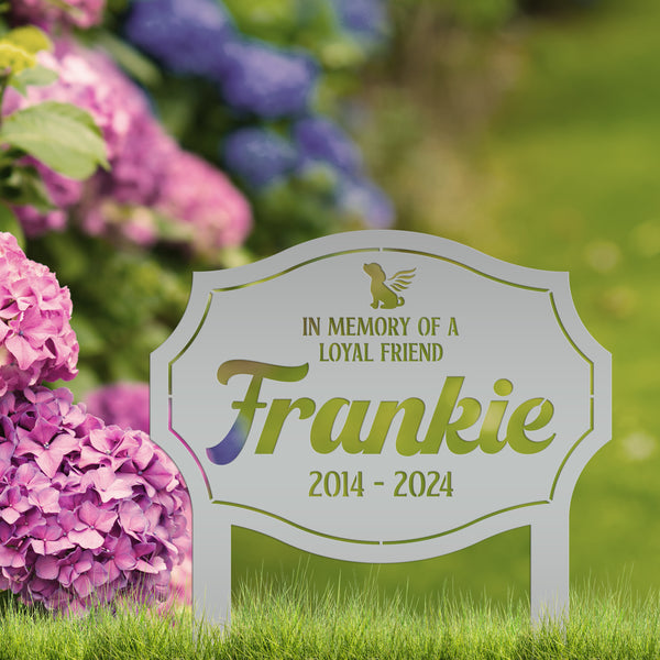 Unique Metal Pet Memorial Stake - Lasting Tribute for Your Furry Friend - In Loving Memory - Personalized Dog Grave Marker - Pet Loss Gifts