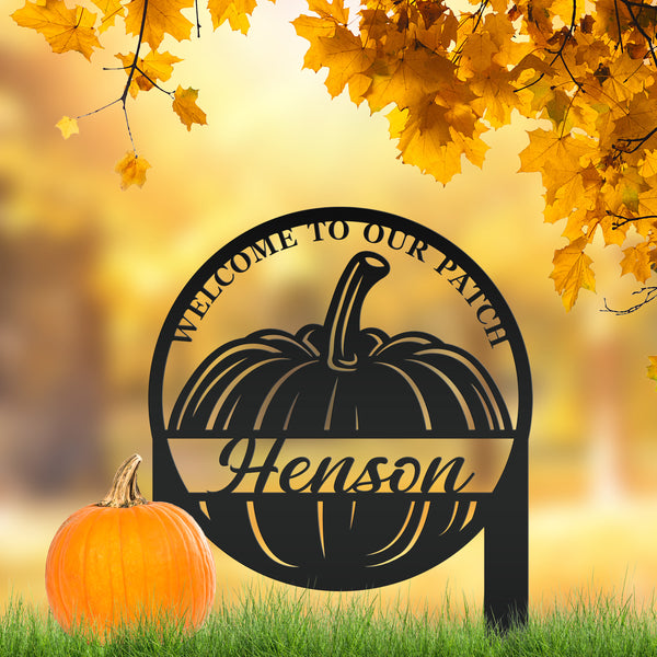 Welcome to Out Patch- Personalized Fall Decor and Yard Stake - Fall Decorative Yard Stake