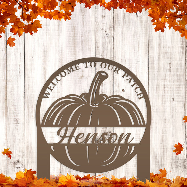 Welcome to Out Patch- Personalized Fall Decor and Yard Stake - Fall Decorative Yard Stake