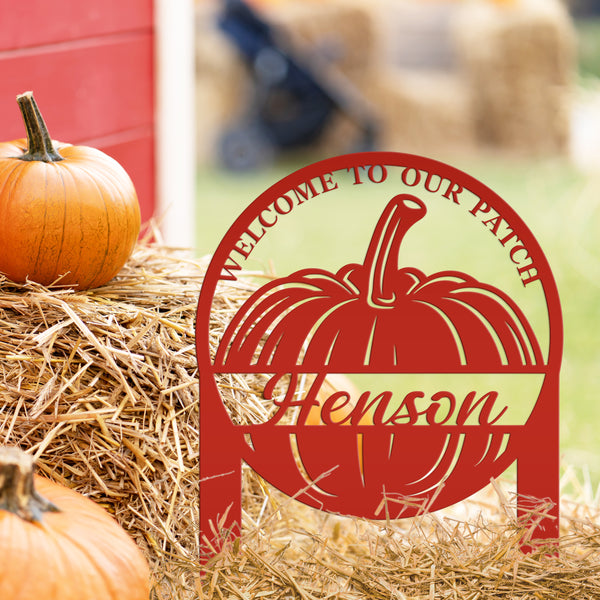 Welcome to Out Patch Yard Stake, Personalized Pumpkin Yard Decor, Fall Pumpkin Decor for the Lawn, Pumpkin Lawn Decorations, Fall Lawn Decor, Fall Pumpkin Lawn Ornaments
