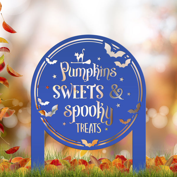 Halloween Outdoor Metal Stake Decoration - Charming Autumn Yard Art - Fall Garden Stakes - Novelty Holiday Display - Spooky Seasonal Decor
