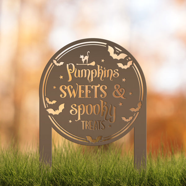 Halloween Outdoor Metal Stake Decoration - Charming Autumn Yard Art - Fall Garden Stakes - Novelty Holiday Display - Spooky Seasonal Decor