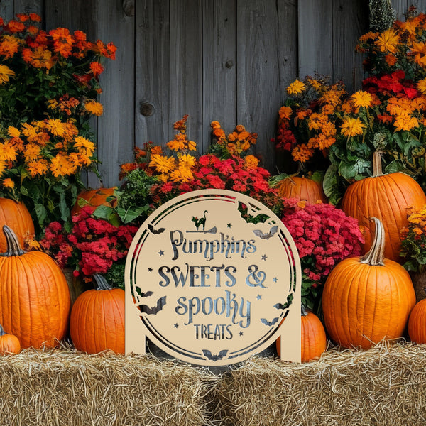 Halloween Outdoor Metal Stake Decoration - Charming Autumn Yard Art - Fall Garden Stakes - Novelty Holiday Display - Spooky Seasonal Decor