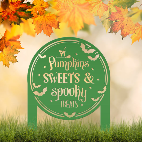 Halloween Outdoor Metal Stake Decoration - Charming Autumn Yard Art - Fall Garden Stakes - Novelty Holiday Display - Spooky Seasonal Decor