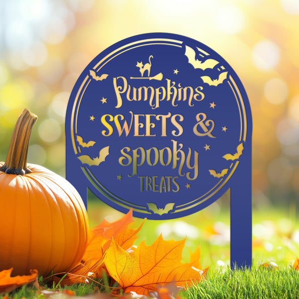Halloween Outdoor Metal Stake Decoration - Charming Autumn Yard Art - Fall Garden Stakes - Novelty Holiday Display - Spooky Seasonal Decor