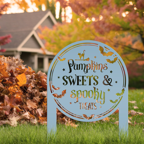 Halloween Outdoor Metal Stake Decoration - Charming Autumn Yard Art - Fall Garden Stakes - Novelty Holiday Display - Spooky Seasonal Decor