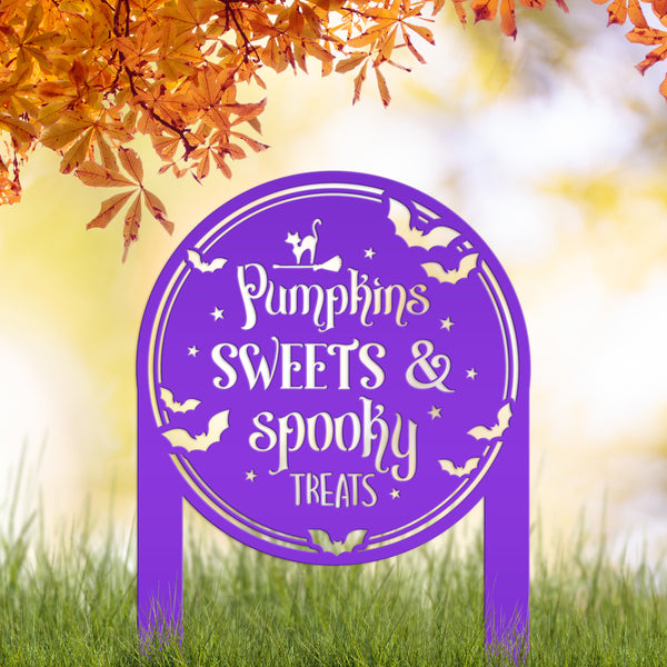 Halloween Outdoor Metal Stake Decoration - Charming Autumn Yard Art - Fall Garden Stakes - Novelty Holiday Display - Spooky Seasonal Decor