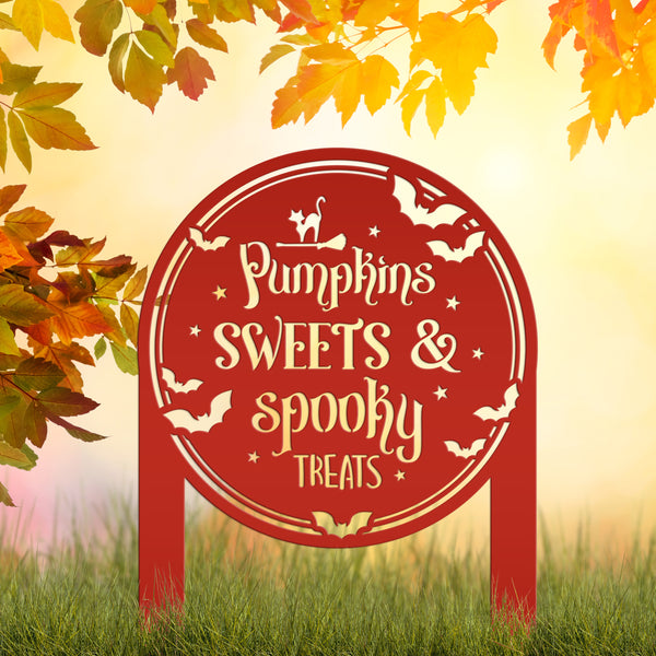 Halloween Outdoor Metal Stake Decoration - Charming Autumn Yard Art - Fall Garden Stakes - Novelty Holiday Display - Spooky Seasonal Decor